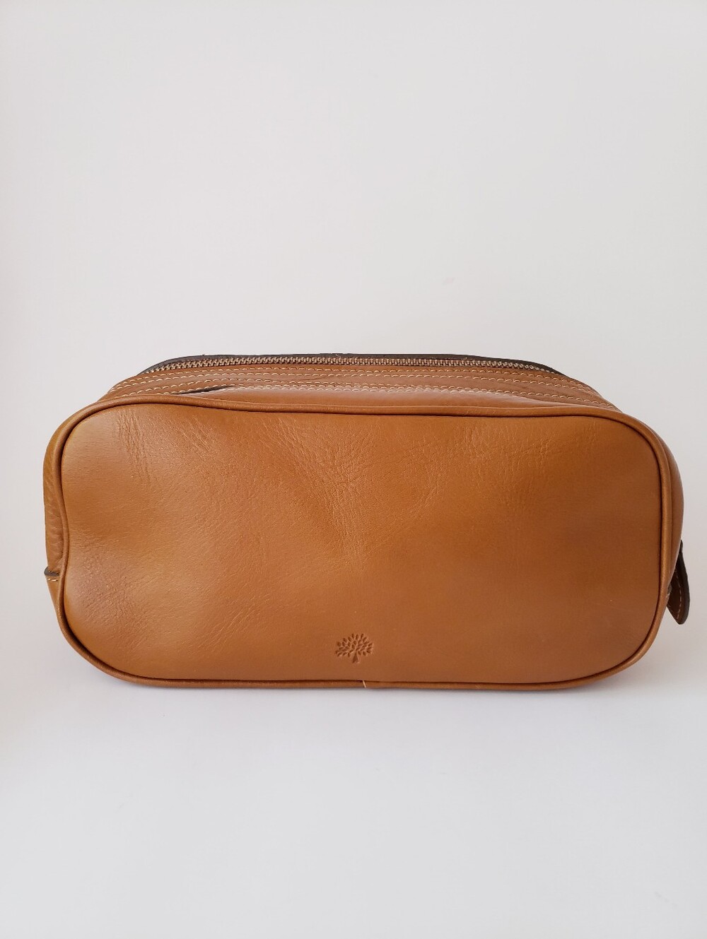 Mulberry Tan Leather Men's  Double Zip Toiletry Bag